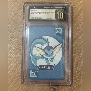 ✨ CGC Pristine 10 Vaporeon Pokémon Playing Card – Point Salad - Eevee edition